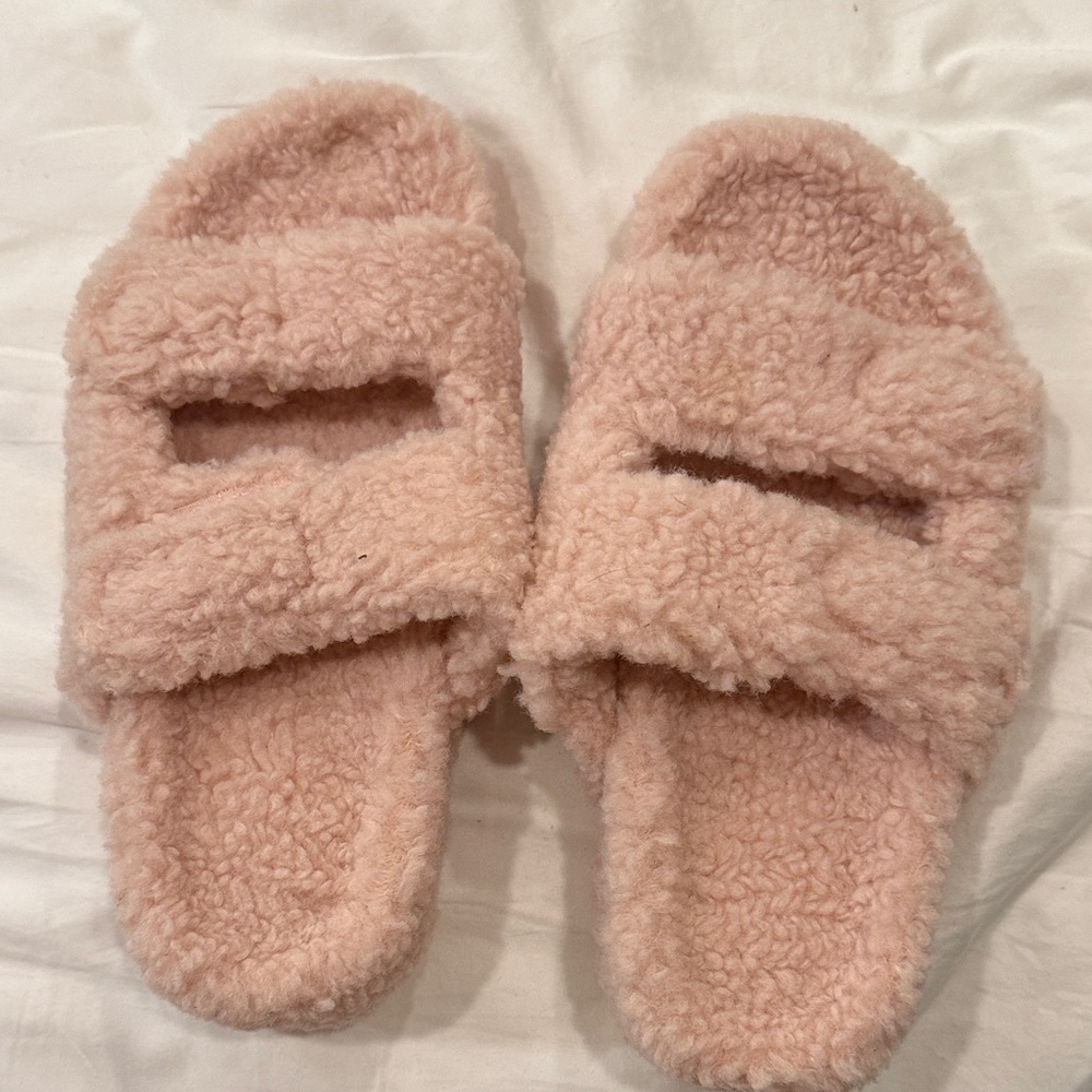 Cozy Pink Fuzzy Slippers